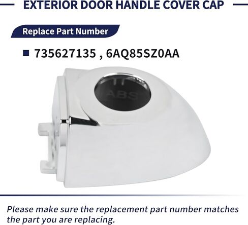 6AQ85SZ0AA,Front Left Driver Side Silver Exterior Door Handle Cap Compatible with Fiat 500X 2016 2017 2018 2019 2020 2021 Replace 735627135 Front Outer Door Handle Cap in Saudi Arabia