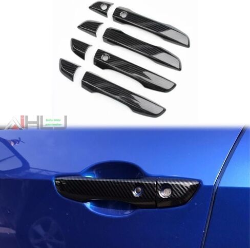 AJHLJ® 8 قطع لملحقات الجيل العاشر من Civic غطاء مقبض الباب الديكور الخارجي متوافق مع Honda Civic 2016 ~ 2021 (بدون ثقوب ذكية بيانو أسود) in Kuwait