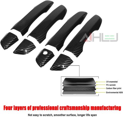 AJHLJ® 8Pcs for 10th Gen Civic Accessories Door Handle Cover Exterior Decoration Compatible with Honda Civic 2016~2021 (No Smart Holes Piano Black) in Kuwait