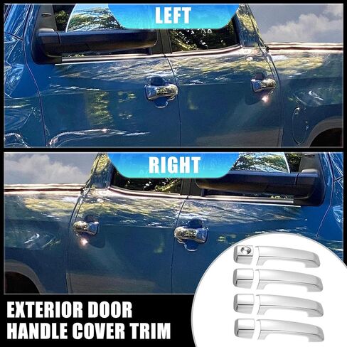 X AUTOHAUX 4pcs Chrome Plated ABS Exterior Side Door Handle Cover Trim for Toyota Tundra 2007-2020 Silver Tone Outer Door Handle Cover Decoration in Saudi Arabia