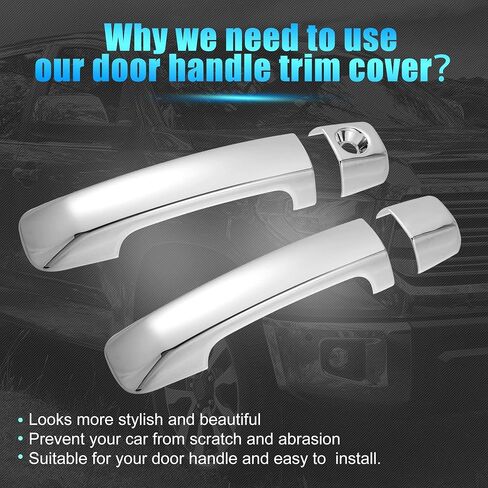 X AUTOHAUX 4pcs Chrome Plated ABS Exterior Side Door Handle Cover Trim for Toyota Tundra 2007-2020 Silver Tone Outer Door Handle Cover Decoration in Saudi Arabia