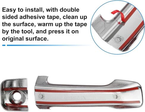 X AUTOHAUX 4pcs Chrome Plated ABS Exterior Side Door Handle Cover Trim for Toyota Tundra 2007-2020 Silver Tone Outer Door Handle Cover Decoration in Saudi Arabia
