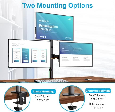 MOUNTUP Quad Monitor Stand, 4 Monitor Desk Mount for 13 to 32 inch Computer Screens, Fully Adjustable Stacked Mount with Tilt Swivel, Four Heavy Duty Monitor Mount, Holds up to 17.6lbs per Arm, MU3007 in Saudi Arabia