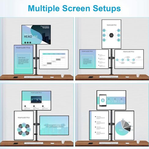 MOUNTUP Quad Monitor Stand, 4 Monitor Desk Mount for 13 to 32 inch Computer Screens, Fully Adjustable Stacked Mount with Tilt Swivel, Four Heavy Duty Monitor Mount, Holds up to 17.6lbs per Arm, MU3007 in Saudi Arabia