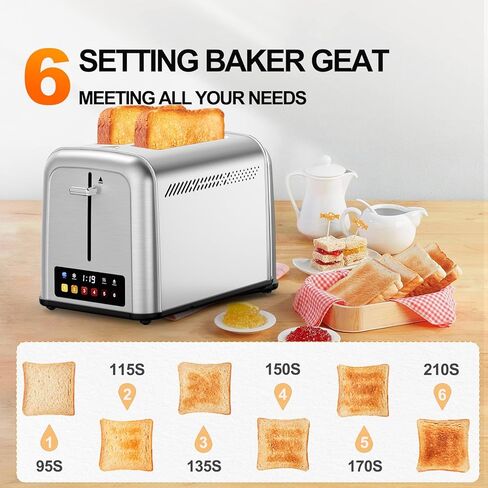 محمصة خبز 4 شرائح، محمصة خبز كلاسيكية من الفولاذ المقاوم للصدأ مع 7 إعدادات للظل، أفضل محمصة خبز للوافل، 4 شرائح محمصة خبز واسعة مع 3 أوضاع، الخبز والمزيد من أفران محمصة Lainsten T-527 (أسود-527) in Kuwait