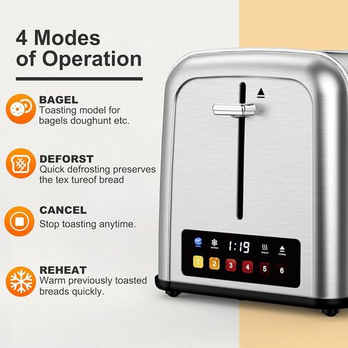 محمصة خبز 4 شرائح، محمصة خبز كلاسيكية من الفولاذ المقاوم للصدأ مع 7 إعدادات للظل، أفضل محمصة خبز للوافل، 4 شرائح محمصة خبز واسعة مع 3 أوضاع، الخبز والمزيد من أفران محمصة Lainsten T-527 (أسود-527) in Kuwait