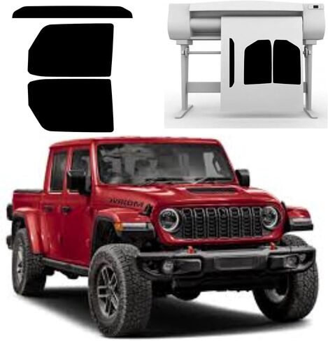 صبغة نافذة احترافية من الكربون النانو الفاخر من Precut تناسب سيارة Jeep Gladiator 2020-2024 2 الجبهات والحواجب من مصنع أفلام Precut تناسب المصارع لتحقيق أقصى قدر من تقليل الفخامة والخصوصية. (20% حواجب 20% واجهات) in Saudi Arabia