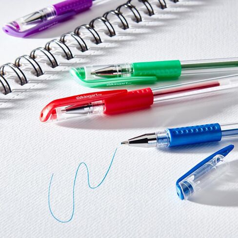 KingArt 400-12 Glitter Rollerball Gel Pens, 12 Sparkling Colors with Soft-Grip Comfort, XL Ink Cartridge - More Ink, Great for All Ages, Writing, Coloring, Doodling, Scrapbooking, Journaling & More in Kuwait