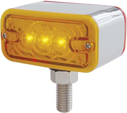 مصباح United Pacific 3 LED T Mount مزدوج الوجه بدون إطار - كهرماني وأحمر LED/كهرماني وعدسة حمراء، 38840 in Saudi Arabia