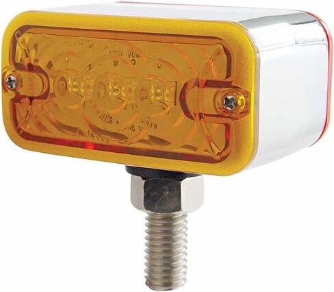 مصباح United Pacific 3 LED T Mount مزدوج الوجه بدون إطار - كهرماني وأحمر LED/كهرماني وعدسة حمراء، 38840 in Saudi Arabia