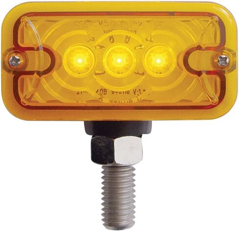 مصباح United Pacific 3 LED T Mount مزدوج الوجه بدون إطار - كهرماني وأحمر LED/كهرماني وعدسة حمراء، 38840 in Saudi Arabia