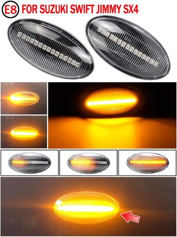 AJHLJ® 2Pcs LED Side Marker Light Turn Signal Lamp Compatible with Suzuki Grand Vitara Vtarai Jimny Swift SX4 S-Cross APV Arena XL7 Alto Fiat Sedici Fender Light (Black) in Kuwait