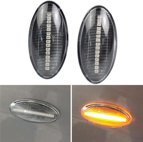 AJHLJ® 2Pcs LED Side Marker Light Turn Signal Lamp Compatible with Suzuki Grand Vitara Vtarai Jimny Swift SX4 S-Cross APV Arena XL7 Alto Fiat Sedici Fender Light (Black) in Kuwait