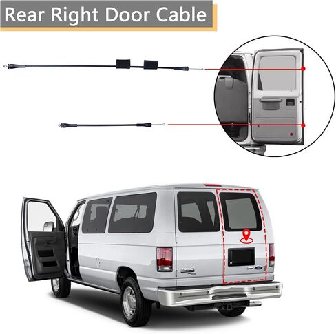 كابلات المزلاج العلوي للباب الخلفي متوافقة مع Ford F150 1997-2003 Heritage F150 2004 F250 1997-1999 طقم إصلاح كابلات المزلاج العلوي للباب الخلفي الأيسر والأيمن 32.2 بوصة in Saudi Arabia