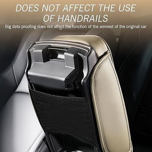 غطاء وحدة التحكم المركزية للسيارة Hyundai Santa Fe 2021-2024 2025، وسادة غطاء مسند ذراع جلدية من الألياف الدقيقة، مع جيبين جانبيين للتخزين، وسادة مسند اليد مع زيادة الارتفاع، أسود in Kuwait