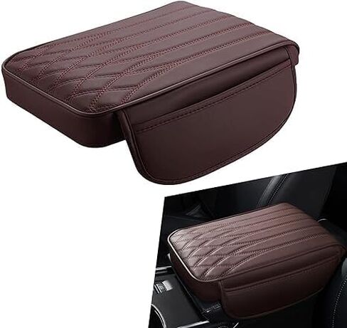 for Hyundai Santa Fe 2021-2024 2025 Car Center Console Cover, Microfiber Leather Armrest Cover Cushion, with 2 Side Storage Pockets,Hand Rest Pillow with Height Increase,Black in Saudi Arabia