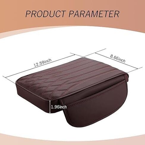 for Hyundai Santa Fe 2021-2024 2025 Car Center Console Cover, Microfiber Leather Armrest Cover Cushion, with 2 Side Storage Pockets,Hand Rest Pillow with Height Increase,Black in Saudi Arabia