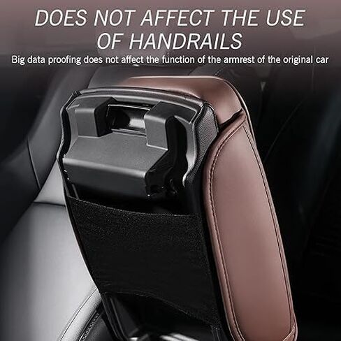 for Hyundai Santa Fe 2021-2024 2025 Car Center Console Cover, Microfiber Leather Armrest Cover Cushion, with 2 Side Storage Pockets,Hand Rest Pillow with Height Increase,Black in Saudi Arabia