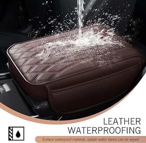 for Hyundai Santa Fe 2021-2024 2025 Car Center Console Cover, Microfiber Leather Armrest Cover Cushion, with 2 Side Storage Pockets,Hand Rest Pillow with Height Increase,Black in Saudi Arabia
