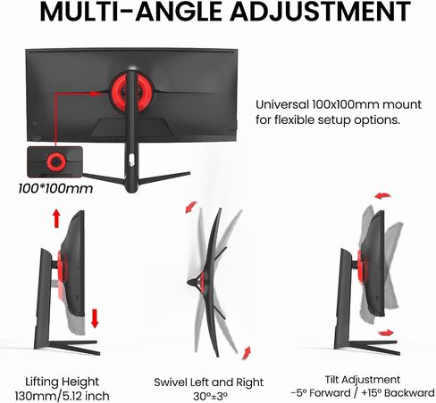 CRUA 24 Inch 144hz/180hz Curved Gaming Monitor, FHD 1080P Frameless Computer Monitors, Support AMD freesync Low Motion Blur, Eye Care, DP, HDMI, Compatible Wall Mountable Installs-Black in Saudi Arabia