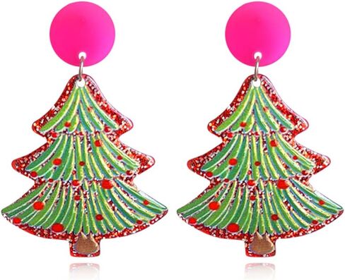 Unique Personality Acrylic Christmas Tree Truck Earrings Handmade Lightweight Creative Cartoon Christmas Tree Drop Dangle Earrings Jewelry For Women Festival Gifts in Kuwait