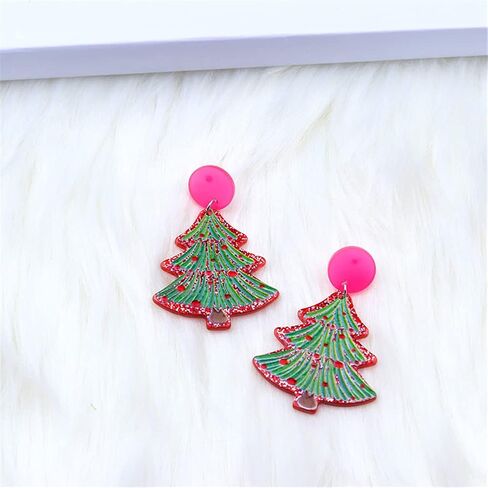 Unique Personality Acrylic Christmas Tree Truck Earrings Handmade Lightweight Creative Cartoon Christmas Tree Drop Dangle Earrings Jewelry For Women Festival Gifts in Kuwait