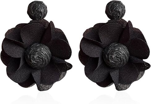 Rattan Flower Drop Earrings Raffia Dangle Boho Statement Earrings for Women in Saudi Arabia