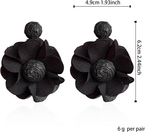 Rattan Flower Drop Earrings Raffia Dangle Boho Statement Earrings for Women in Saudi Arabia