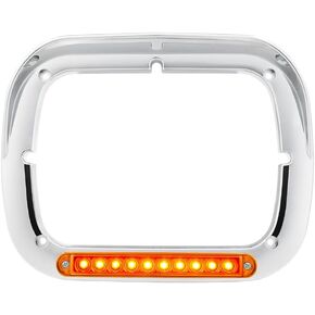 United Pacific 32370 10 LED 5" x 7" Headlight Bezel with Visor - Amber LED/Amber Lens – ONE Unit in Saudi Arabia