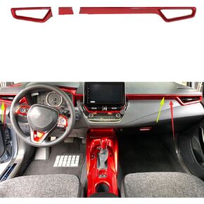 ملحقات السيارة مناسبة لسيارة Toyota Corolla 2020-2025 الداخلية ABS وحدة التحكم المركزية شاشة لوحة القيادة الجانبية تكييف الهواء لوحة تهوية الإطار مجموعة 3 قطع (ألياف الكربون) in Kuwait