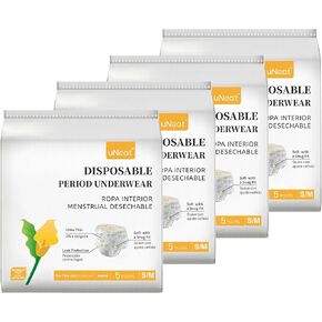 uNeat Disposable Period Underwear for Women, Unscented, Overnight, Ultra-Thin and Leakproof for Period, Postpartum, and Incontinence (Size L/XL, 5 Count/Pack,2-Pack) in Saudi Arabia