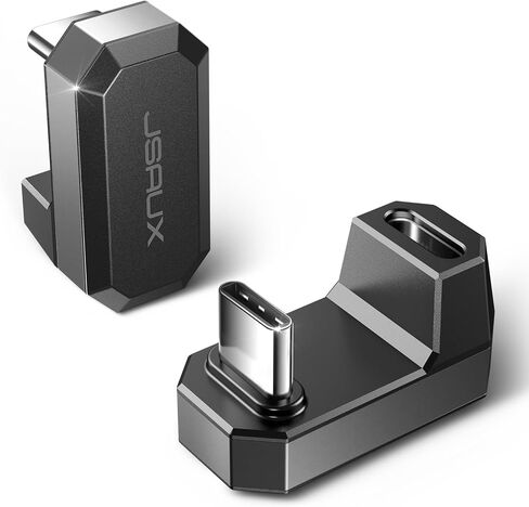 JSAUX 180° USB-C إلى USB-C محول 2 حزمة، زاوية 180 درجة USB-C ذكر إلى USB-C أنثى USB C 4.0 / PD 100W محول، متوافق مع ROG Ally، سطح البخار، التبديل، الكمبيوتر المحمول، الكمبيوتر اللوحي، الهاتف و المزيد - أبيض in Kuwait