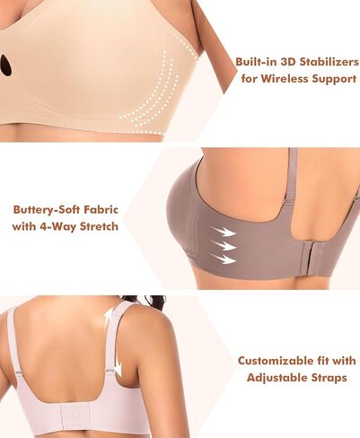 Womens Wireless Bra No Underwire Comfort Seamless Bras Buttery Soft Bralette Full Coverage Everyday Bra in Saudi Arabia