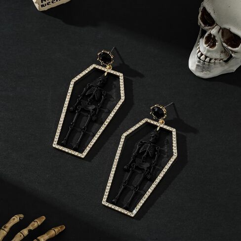 Madison Tyler Halloween Earring for Women | Skull Pumpkin Witch Hat Skull Ghost Poison Dangle Statement Earrings | Halloween Party Holiday Earrings Jewelry Hypoallergenic in Saudi Arabia