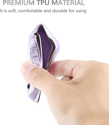 OFFCURVE متوافق مع غطاء Kia Key Fob مع سلسلة مفاتيح لـ Cerato Ceed Forte NIRO Sorento Seltos Sportage Soul Telluride Key Fob غطاء حماية 360 درجة حامل مفاتيح، أرجواني in Saudi Arabia