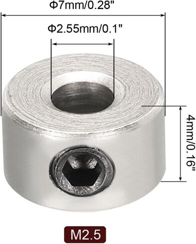 MECCANIXITY 10Pcs Landing Gear Stopper 4.05 x 9mm/0.16"x 0.35" Plane Wheel Collar Block with Wrench for RC Airplane Model Remote Aircraft in Kuwait