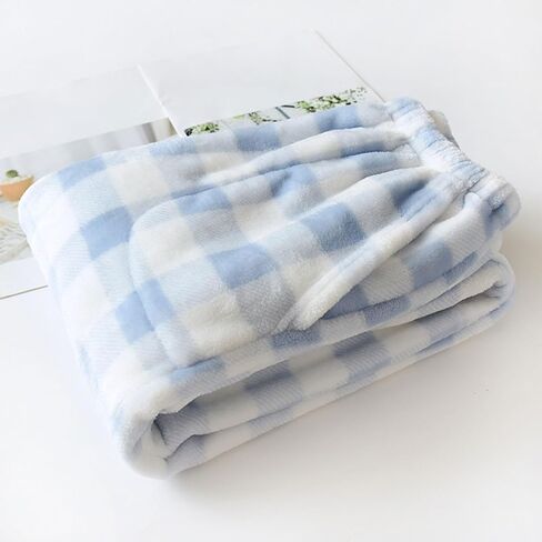 Womens Flannel Plaid Pajama Pants Soft Wide Leg Baggy Style with Elastic Waist Cute Pockets in Saudi Arabia
