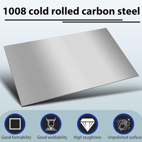 Blulu 20 Gauge Steel Metal Sheet Plate Unpolished (Mill), 36 x 12 Inches Finish 1008 Carbon Steel Sheet Shim Stock Cold Rolled Flat Sheets, 0.0359 Thickness in Saudi Arabia