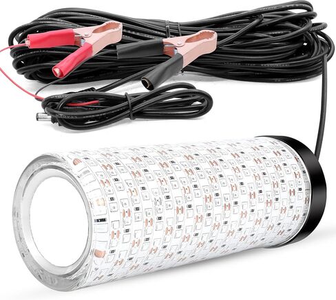 Underwater Green Fishing Light, 50FT Cord 30000LM LED Night Fishing Finder Attractor, IP68 Submersible Lamp with Battery Clips Cigarette Charger Plug in Saudi Arabia