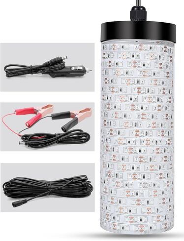 Underwater Green Fishing Light, 50FT Cord 30000LM LED Night Fishing Finder Attractor, IP68 Submersible Lamp with Battery Clips Cigarette Charger Plug in Saudi Arabia