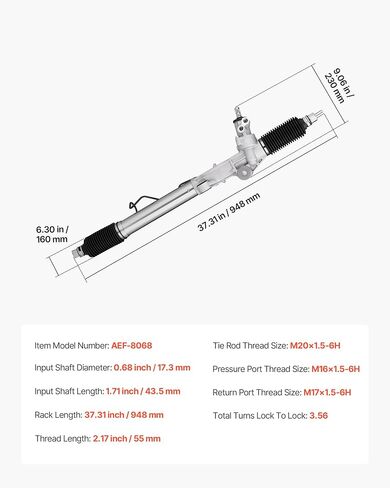 حامل وترس توجيه هيدروليكي من VEVOR، مع حذاء غبار، متوافق مع 1996-2000 Toyota 4Runner L4 2.7L، 1996-2002 Toyota 4Runner V6 3.4L، 1998-2004 Toyota Tacoma L4 2.7L / V6 3.4L (RWD) in Kuwait