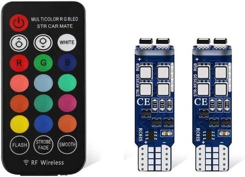 194 مصباح LED W5W 168 RGB T10 مصباح LED مع أضواء جو للتحكم عن بعد للسيارة الداخلية / الخريطة / القبة / الباب / لوحة الترخيص أضواء مجاملة in Kuwait