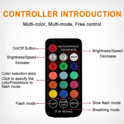 194 LED Bulbs W5W 168 RGB T10 LED Light Bulb with Remote Control Atmosphere Lights for Car Interior/Map/Dome/Door/License Plate Light Courtesy Lights in Saudi Arabia