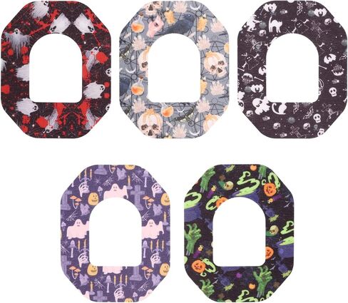25pcs Adhesive Patches for Omnipod 5, Non-Woven Fabric Waterproof Breathable Overpatches Bandages Halloween Style Design Sensor Covers Compatible with Omnipod 5 in Saudi Arabia