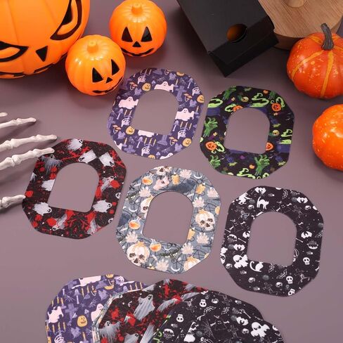 25pcs Adhesive Patches for Omnipod 5, Non-Woven Fabric Waterproof Breathable Overpatches Bandages Halloween Style Design Sensor Covers Compatible with Omnipod 5 in Saudi Arabia