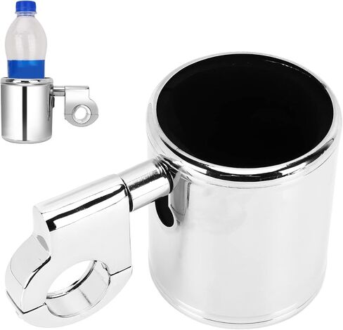 Universal Adjustable Chrome Motorcycle Handlebar Cup Holder, Fits ATV Grips 22‑32mm Handlebar Drink Bottle Holder Motorcycle Cup Holder in Saudi Arabia