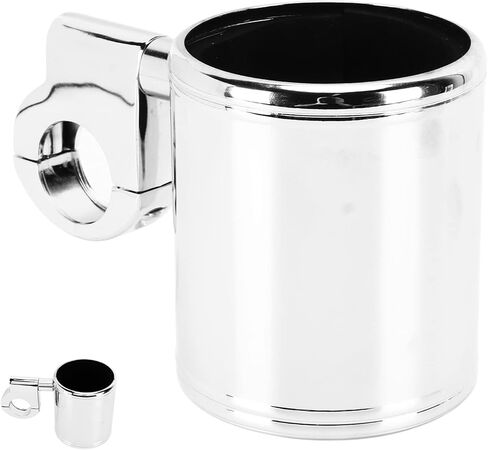 Universal Adjustable Chrome Motorcycle Handlebar Cup Holder, Fits ATV Grips 22‑32mm Handlebar Drink Bottle Holder Motorcycle Cup Holder in Saudi Arabia