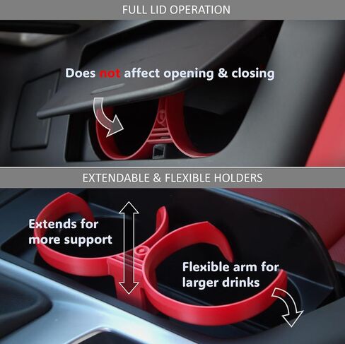 GOYU SecureLock Cup Holder for C7 Corvette (2014-2019), Patent Pending Locking Design, Extendable & Flexible Holders, Easy Installation, Made in USA (Black) in Saudi Arabia