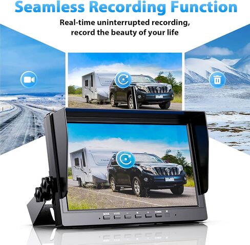 eRapta Magnetic Solar Wireless Backup Camera 7" Portable Installation HD 1080P IPS Monitor Rechargeable Reverse Camera System for RV Truck Trailer Camper Hitching Gooseneck Horse Car Vehicle 701 in Saudi Arabia