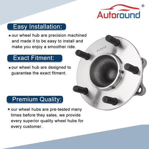 Autoround 512519 Rear Wheel Bearing and Hub Assembly Compatible with Mazda 6 2014-2020/ CX5 CX-5 2013-2020, 5 Lugs w/ABS in Saudi Arabia